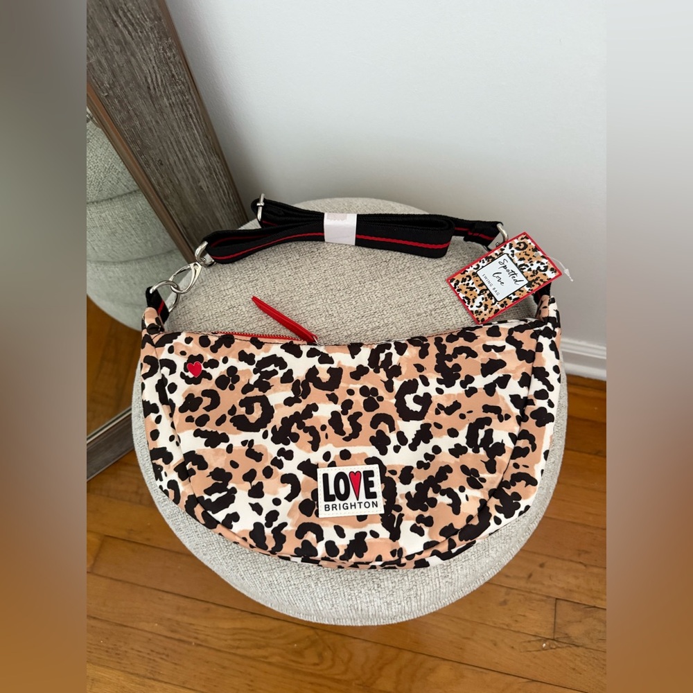 Brighton Leopard Print Crossbody Swing Bag NWT